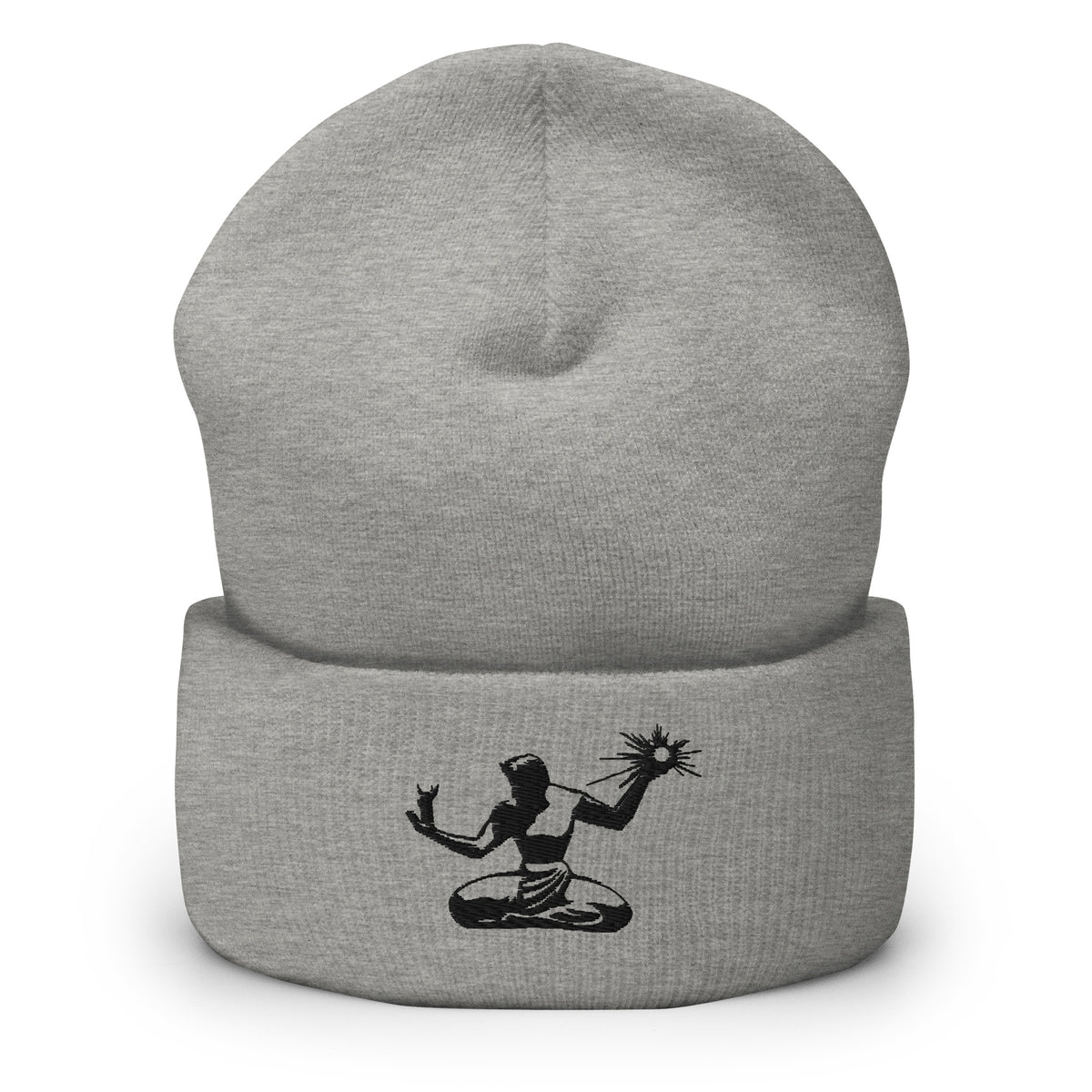 Spirit of Detroit Embroidered Cuffed Beanie - Gray / Black beanie Default Title