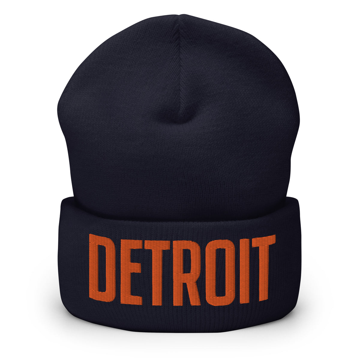 Detroit Embroidered Cuffed Beanie - Navy / Orange beanie Default Title