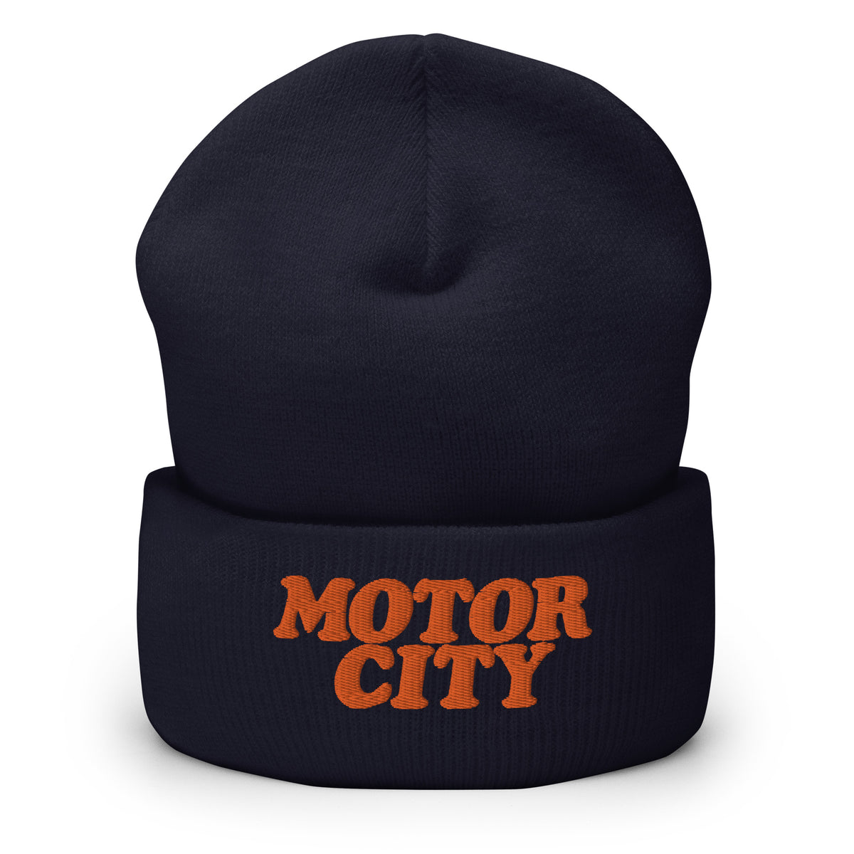 Motor City Embroidered Cuffed Beanie - Navy / Orange Default Title