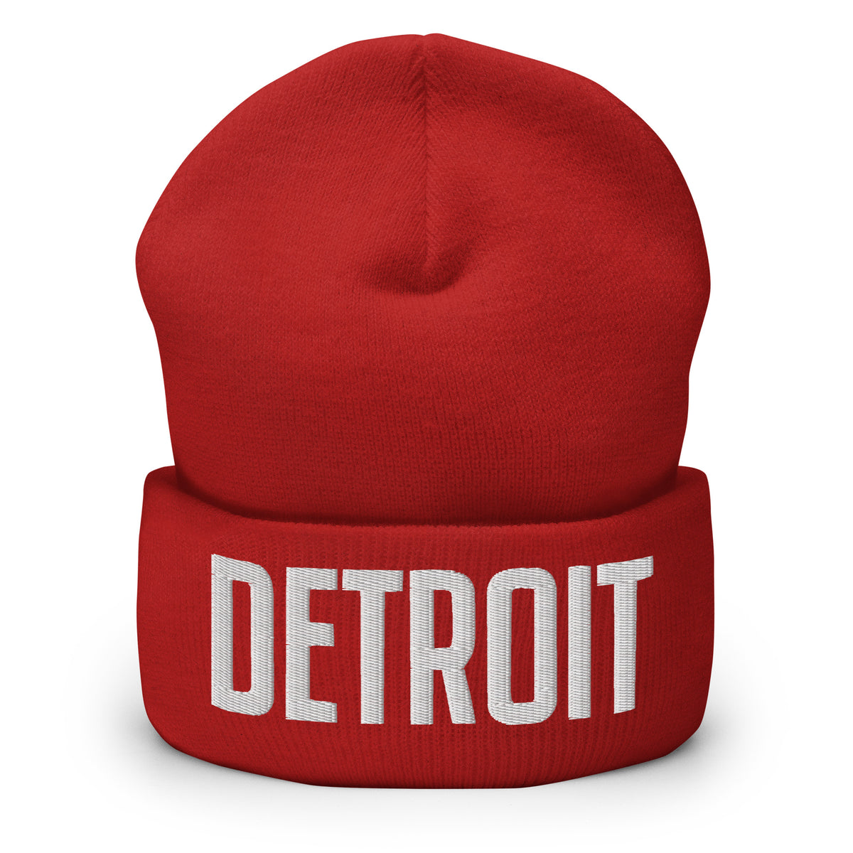Detroit Embroidered Cuffed Beanie - Red / White beanie Default Title