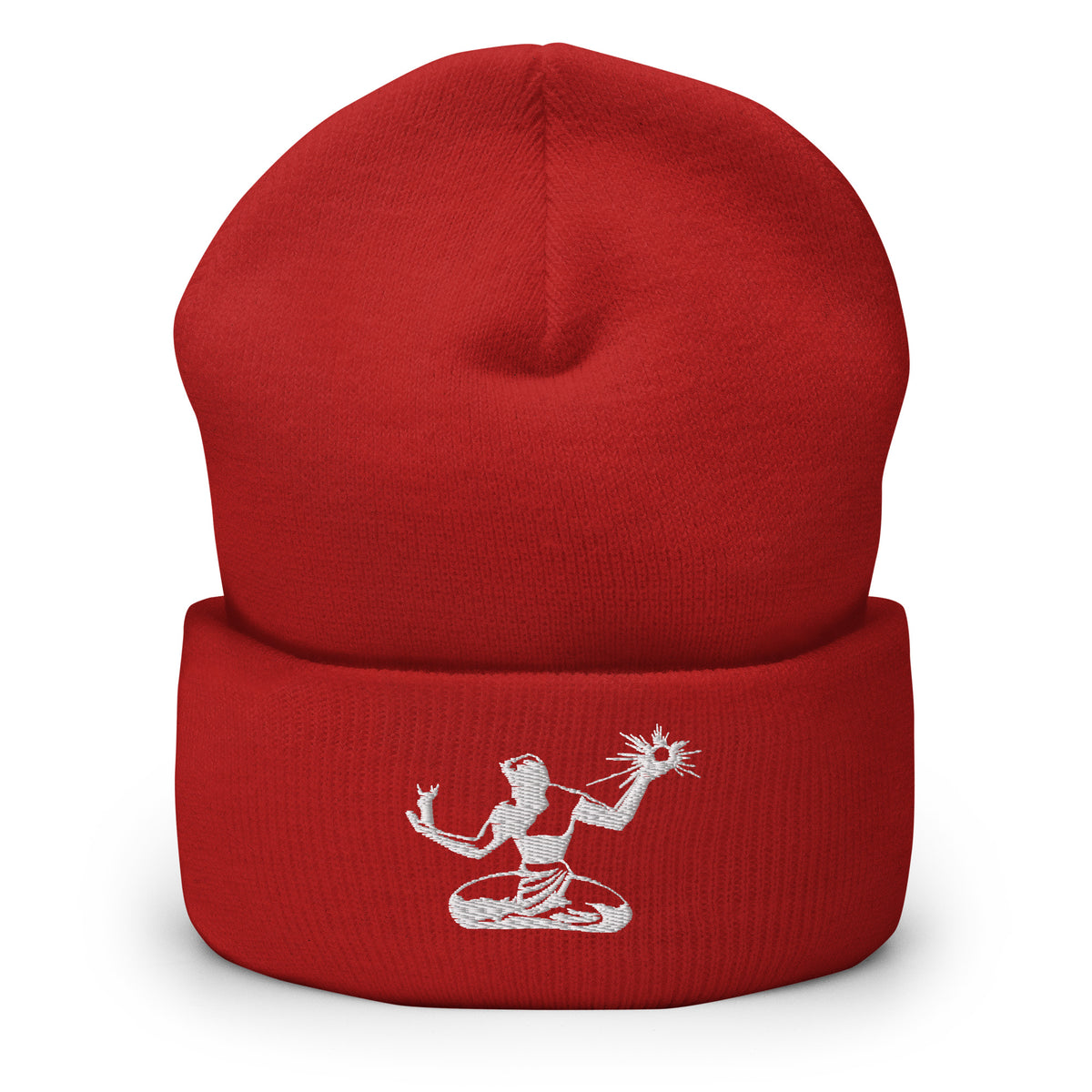 Spirit of Detroit Embroidered Cuffed Beanie - Red / White beanie Default Title