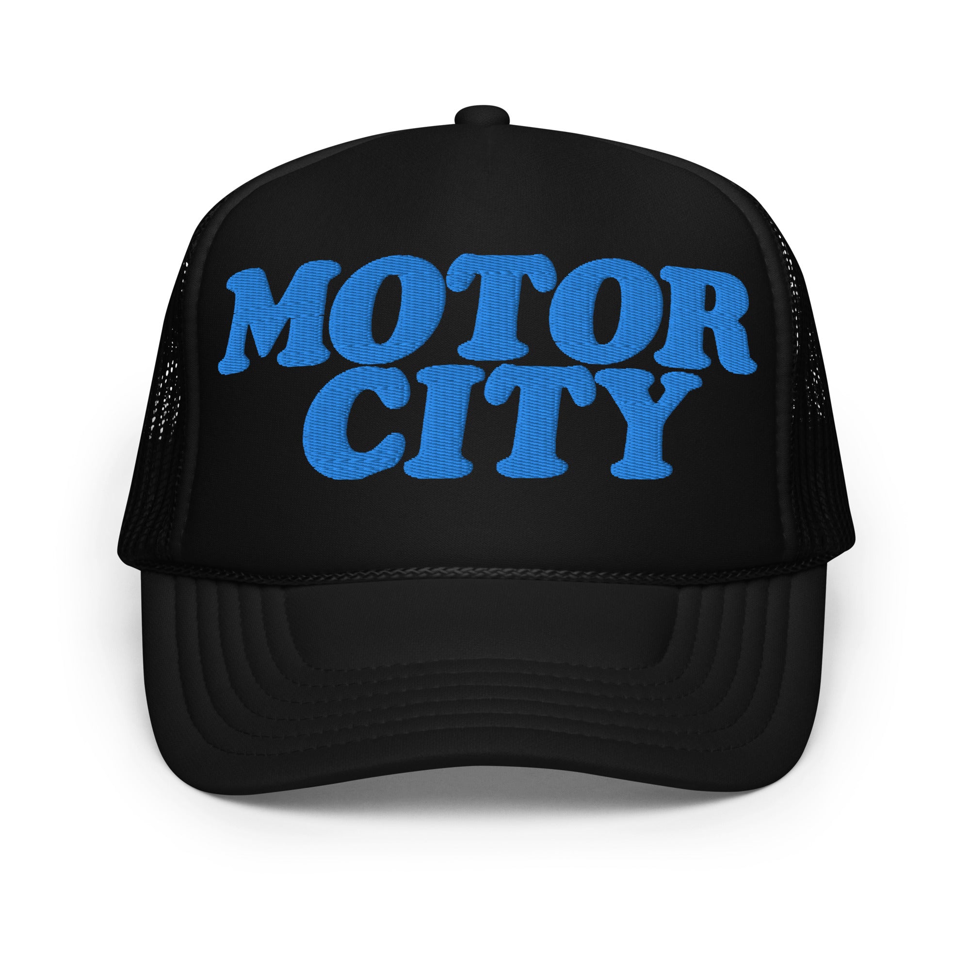 Motor City Foam Trucker Hat - Black - Embroidered with Blue Hat Default Title