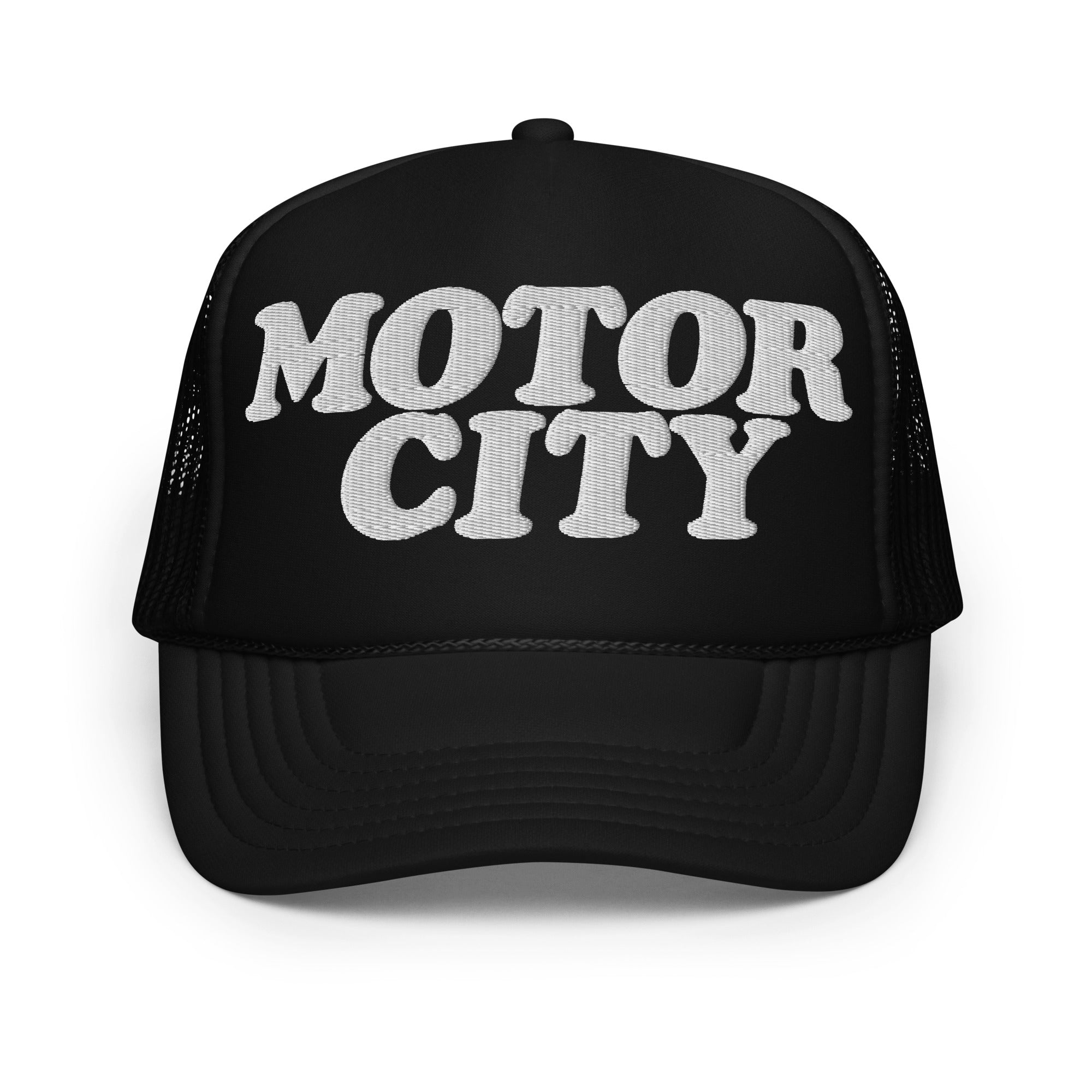 Motor City Foam Trucker Hat - Black - Embroidered with White Hat Default Title