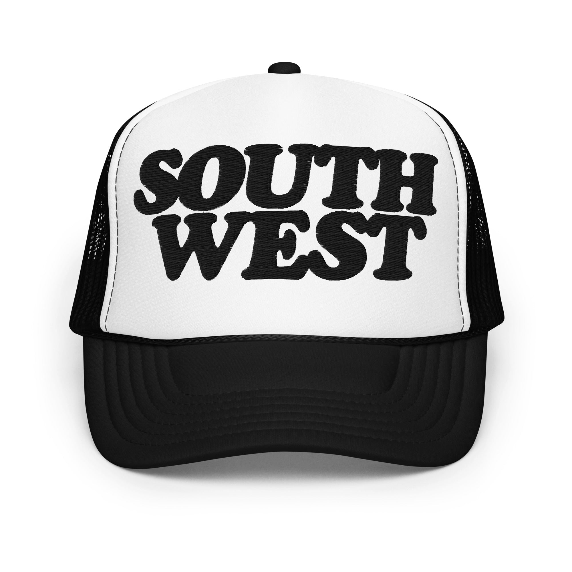 Southwest Foam Trucker Hat - Embroidered - Black / White Hat Default Title
