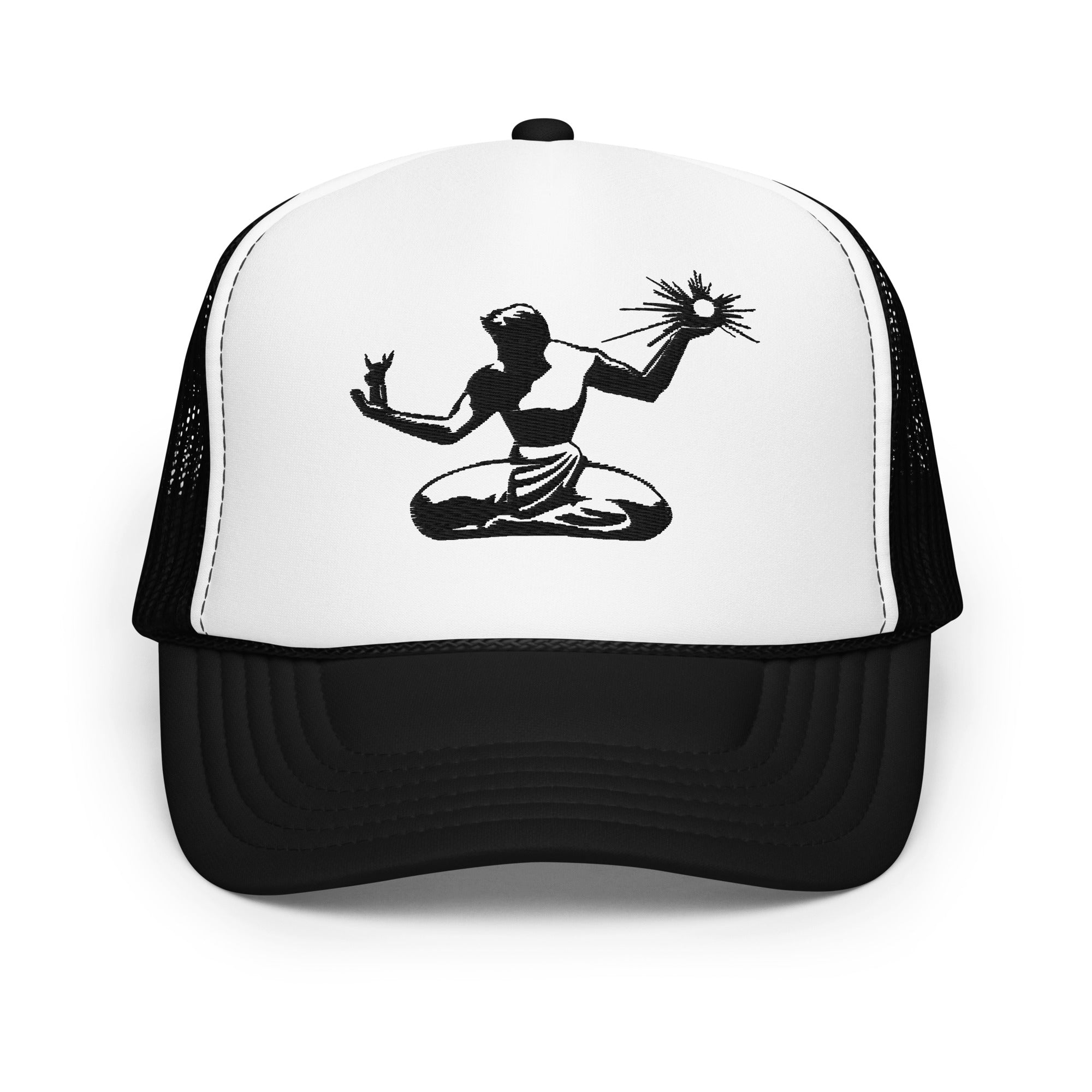 Spirit of Detroit Foam Trucker Hat - Embroidered - Black / White Hat Default Title