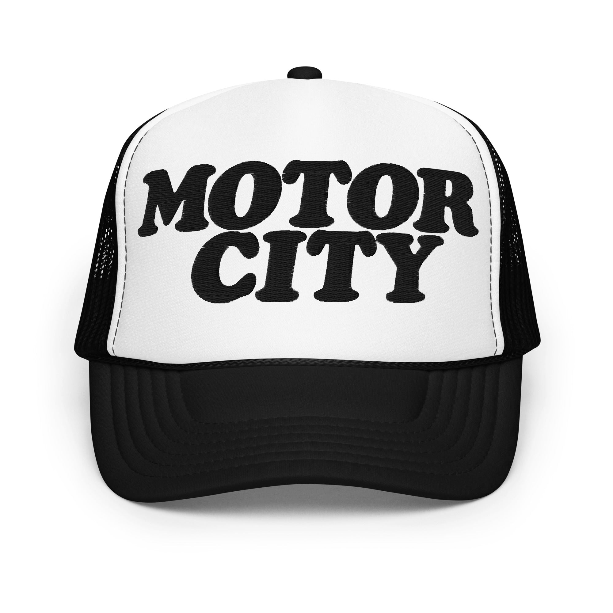 Motor City Foam Trucker Hat - Black - Embroidered with White Hat Default Title