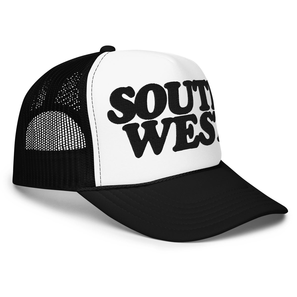 Southwest Foam Trucker Hat - Embroidered - Black / White    
