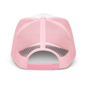 Detroit Foam Trucker Hat - Pink & White - Embroidered    