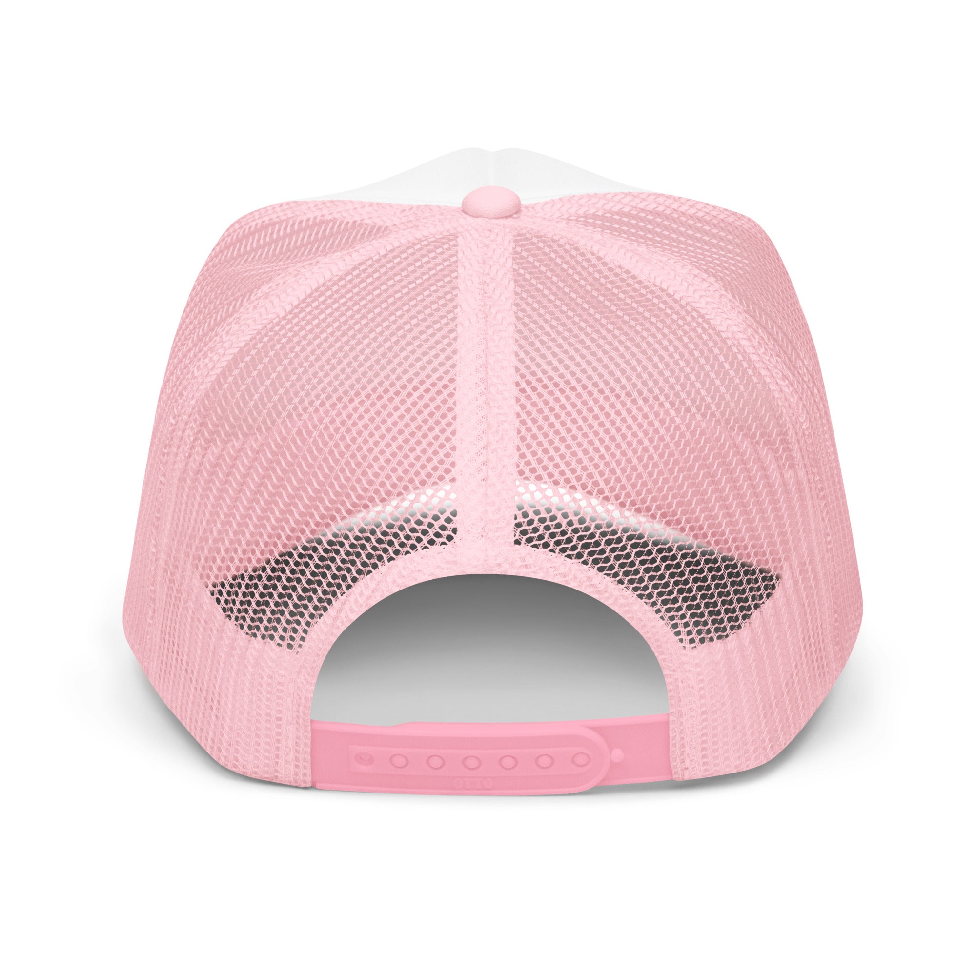 Spirit of Detroit Foam Trucker Hat - Pink and White Hat - Embroidered with Pink Hat