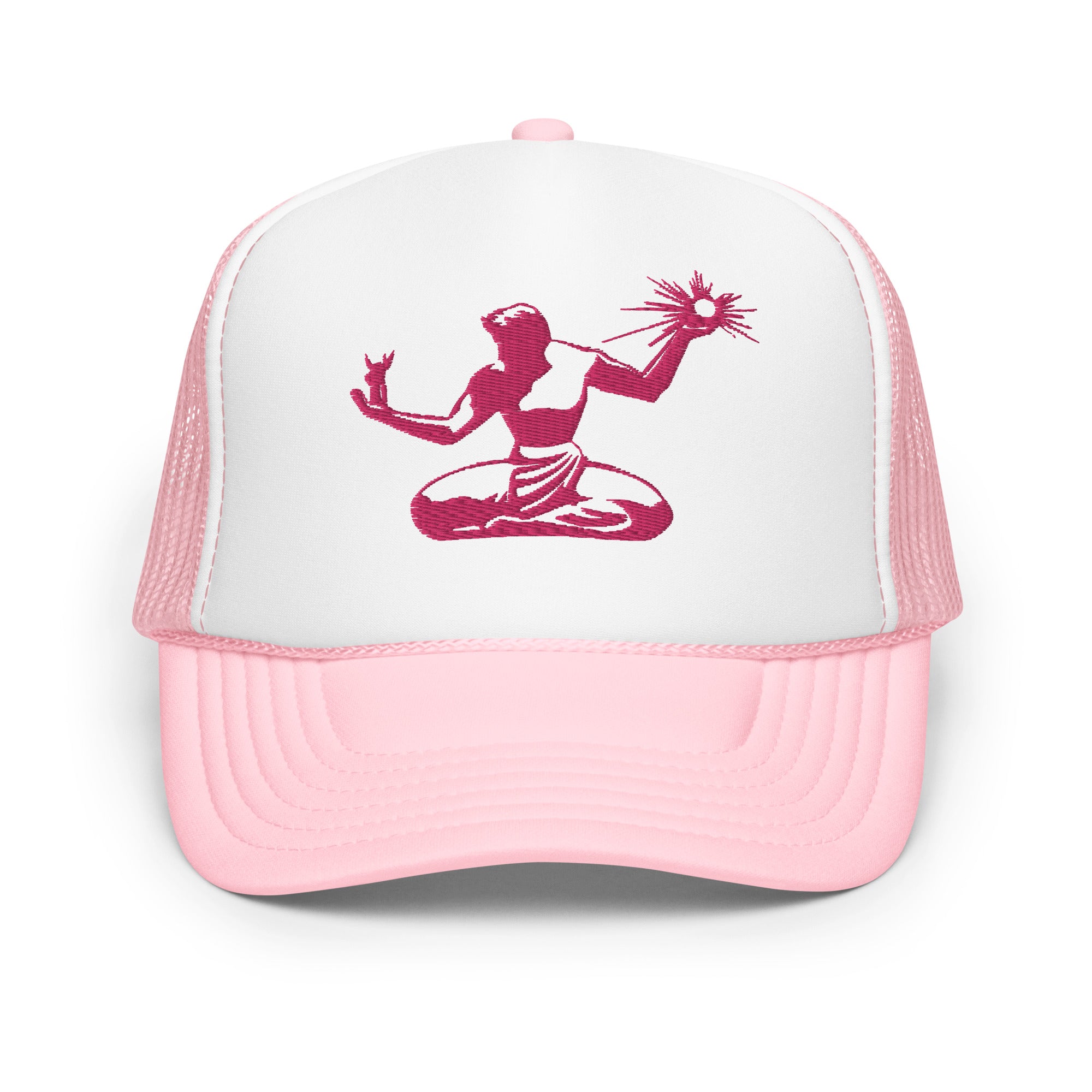 Spirit of Detroit Foam Trucker Hat - Pink and White Hat - Embroidered with Pink Hat Default Title