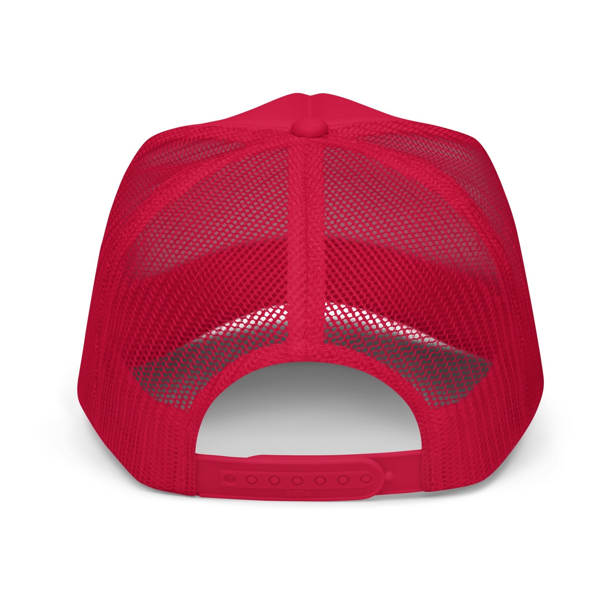 Detroit Foam Trucker Hat - Red - Embroidered with White Hat