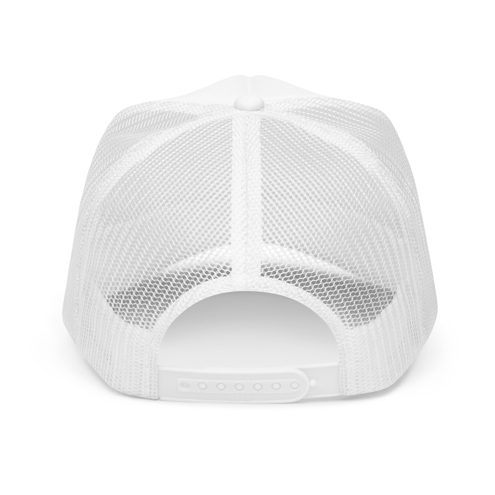 Detroit Foam Trucker Hat - White - Embroidered with Blue Hat