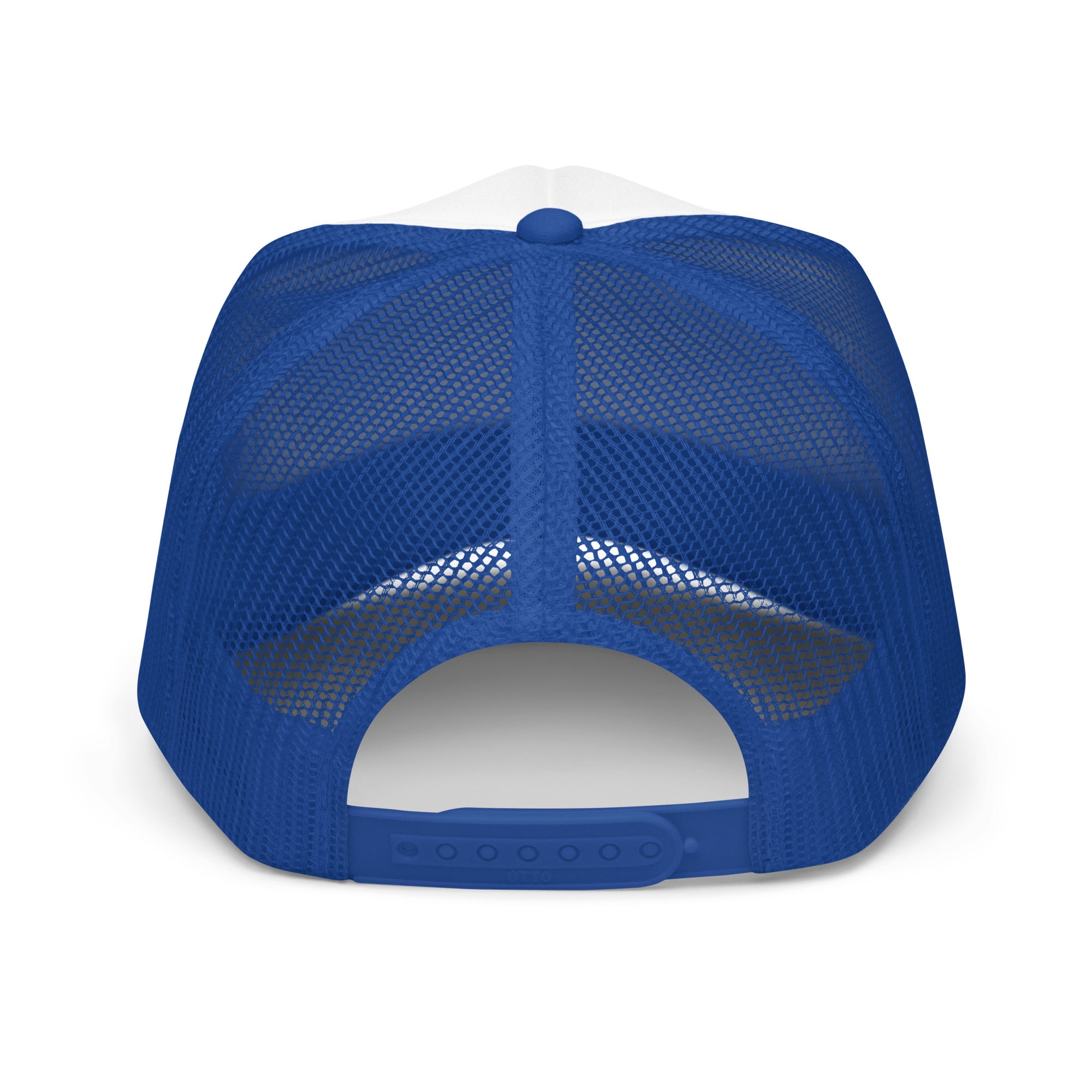 Spirit of Detroit Foam Trucker Hat - Embroidered - Red, White and Blue - Embroidered with Blue Hat