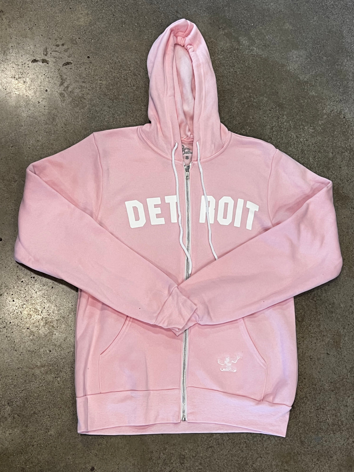 Detroit Classic Tri-Blend Zip Hoodie / White + Bubblegum / Unisex Unisex Apparel