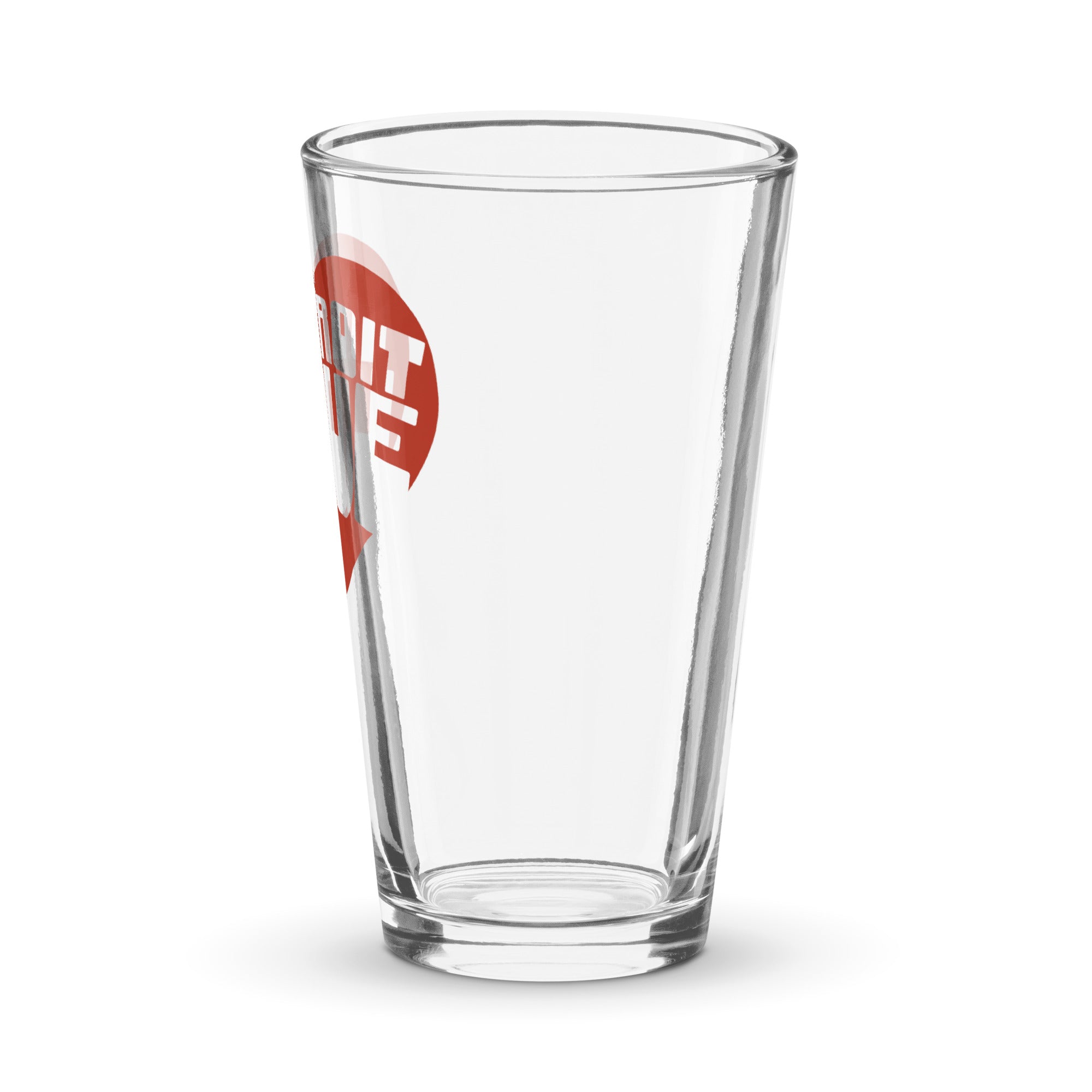 Detroit Love Pint Glass - Red 16 oz