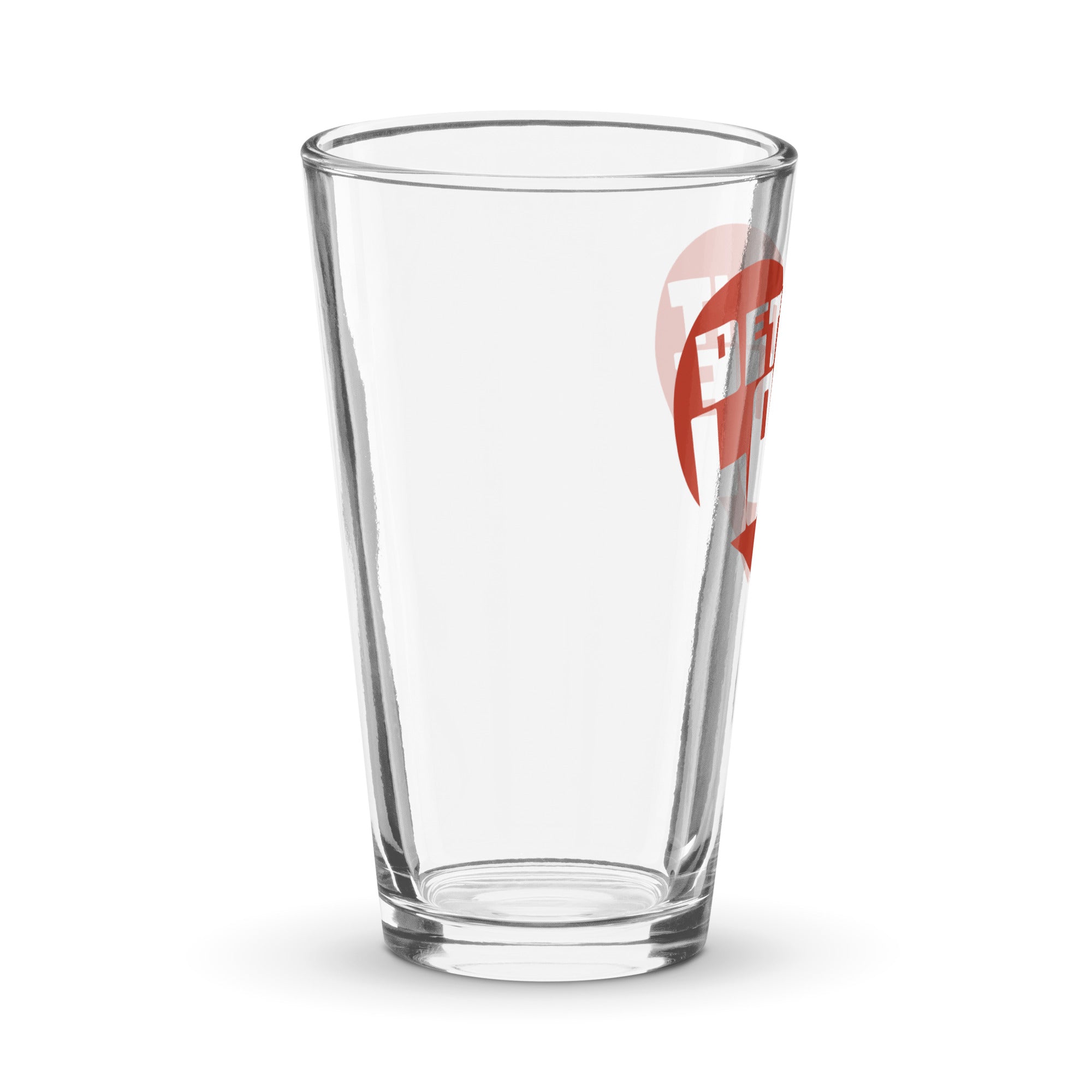 Detroit Love Pint Glass - Red 16 oz