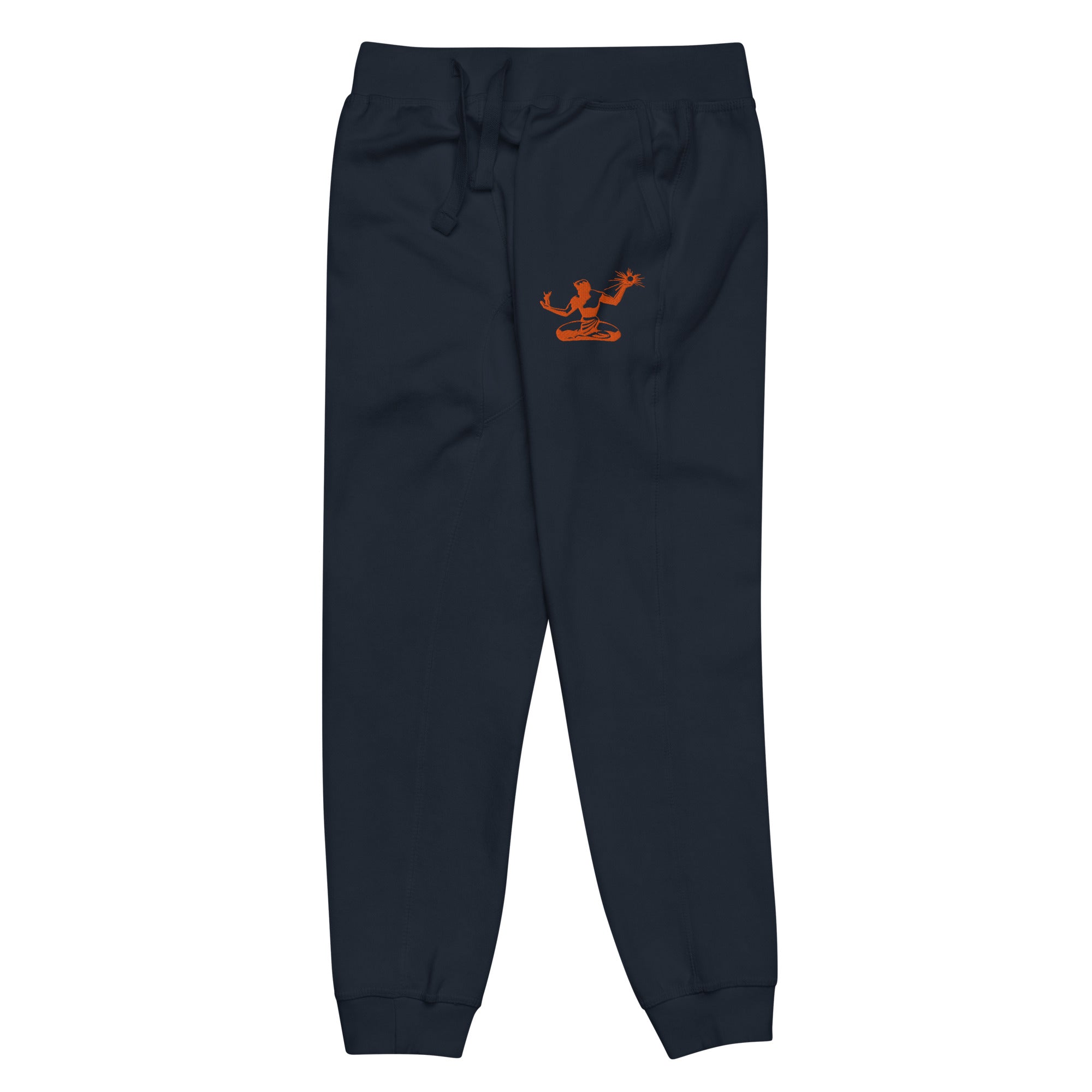 Spirit of Detroit Premium Embroidered Unisex Fleece Sweatpants - Navy / Orange Sweatpants