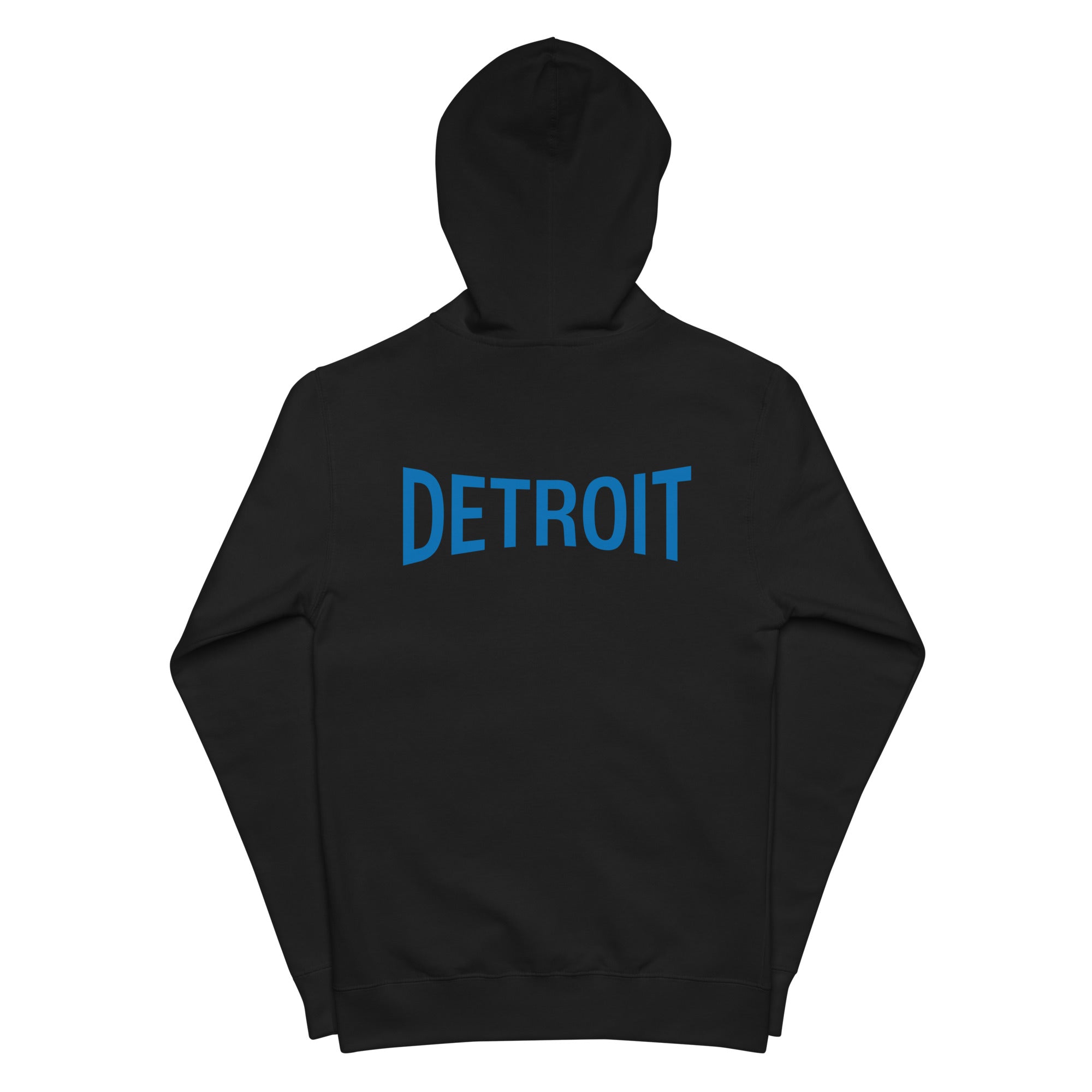 Detroit Champ Premium Unisex Fleece Zip Hoodie - Black / Blue hoodie