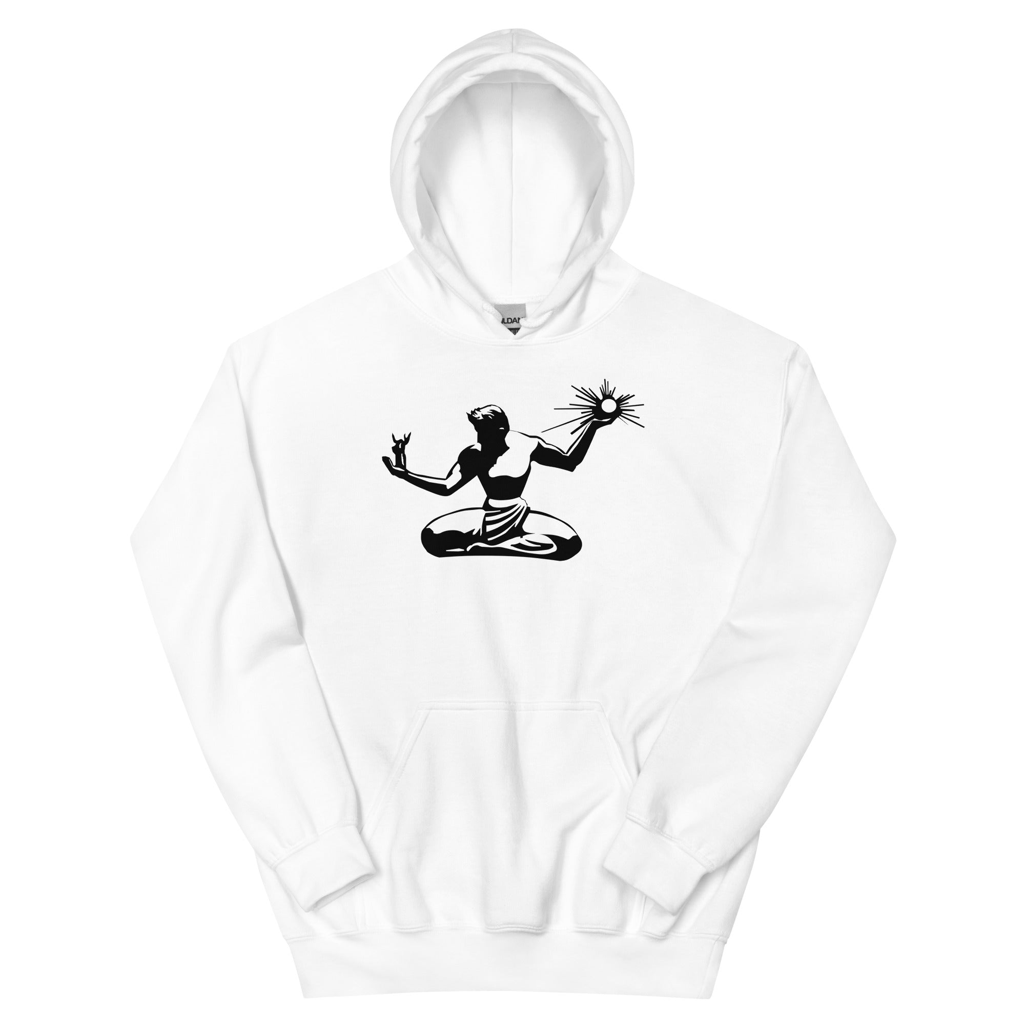 Spirit of Detroit Pullover Hoodie - White / Black Unisex sweatshirt S  