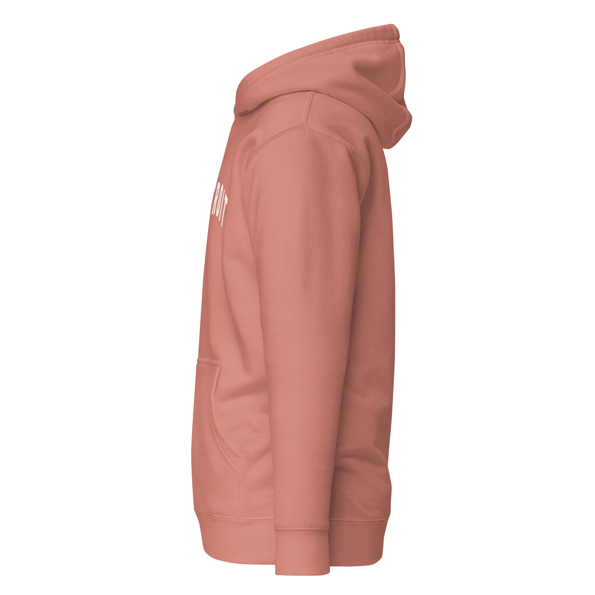 Detroit Classic Premium Pullover Unisex Hoodie - Mauve / White Hoodie