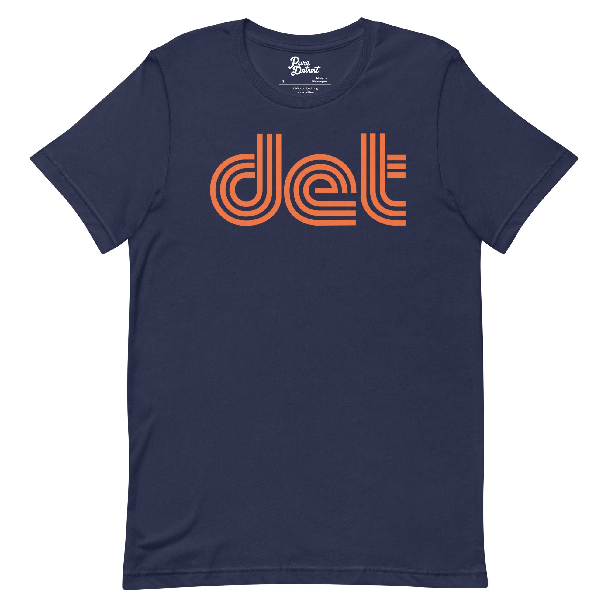 Det Unisex T-shirt - Navy + Orange S