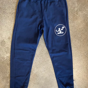Spirit of Detroit Fleece Pocket Sweatpants / White + Navy / Unisex Sweatpants   