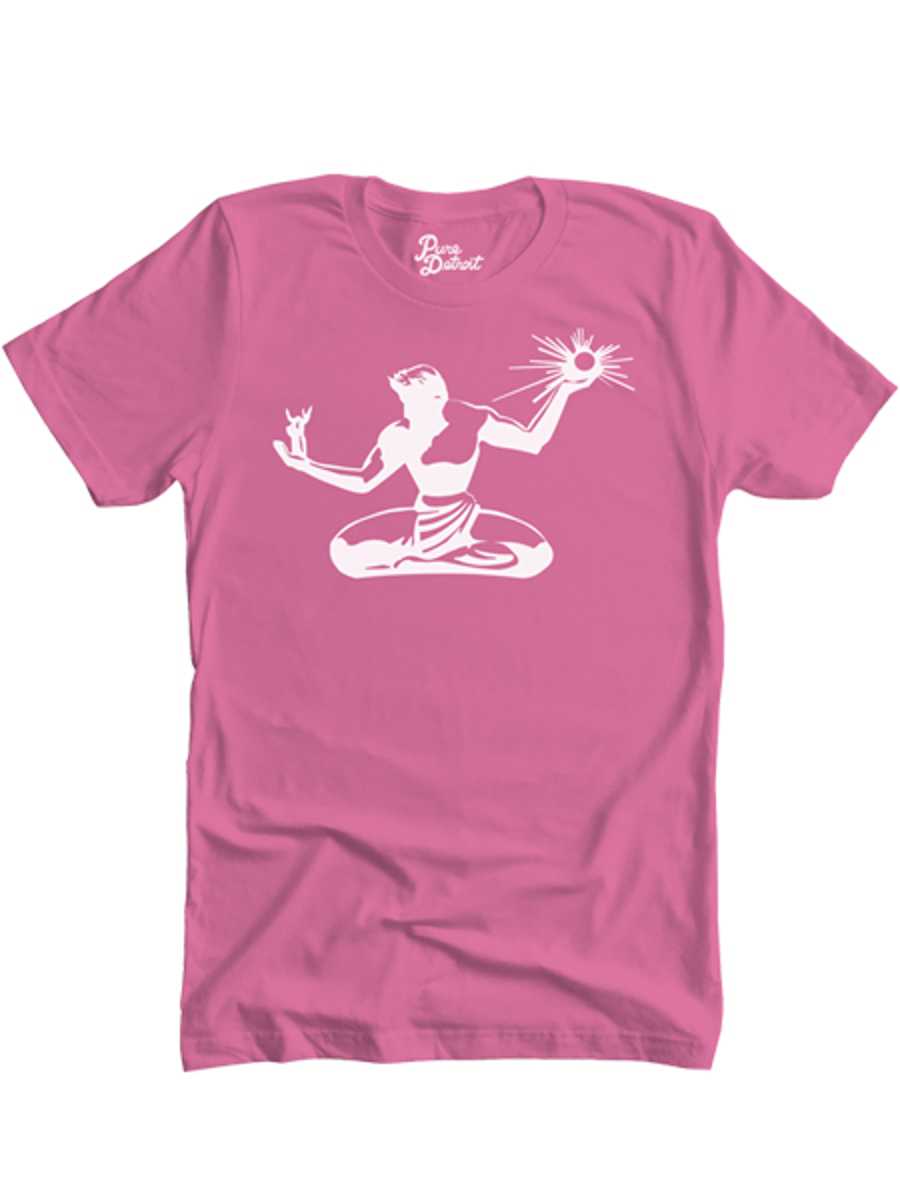 Spirit of Detroit Unisex T-shirt - White / Pink Clothing   