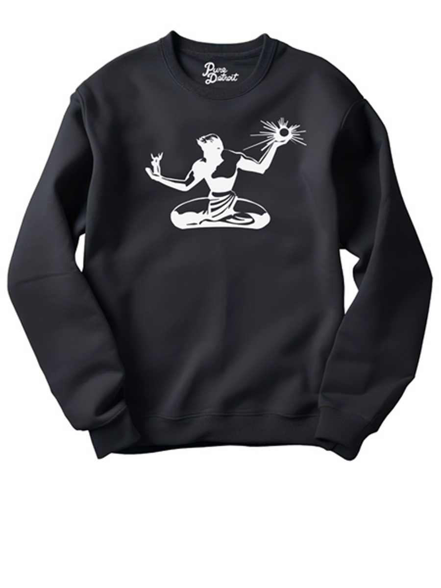 Spirit of Detroit Premium Sweatshirt - White / Black Clothing