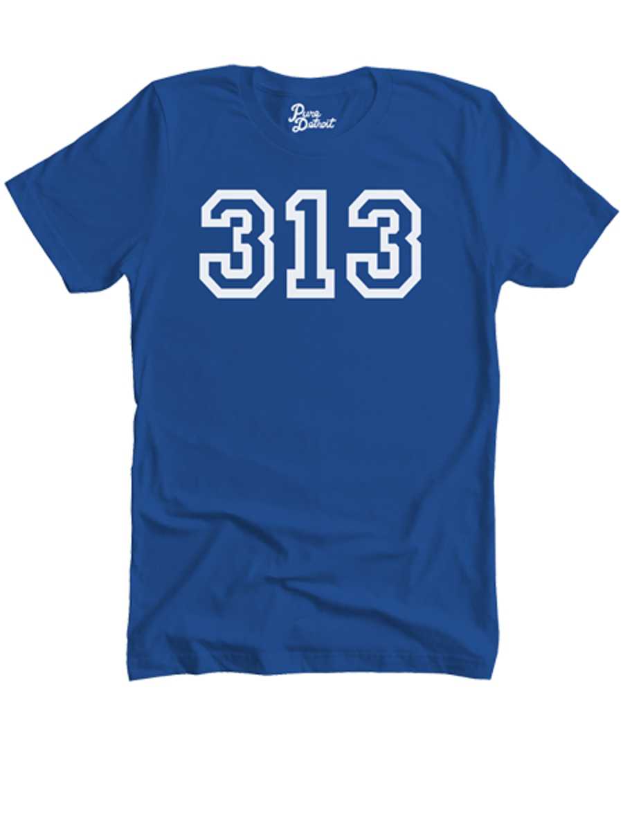 313 Unisex T-shirt - White / Royal Blue Clothing