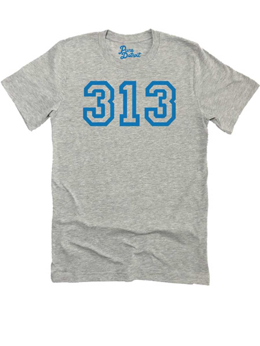313 Unisex T-shirt - Blue / Athletic Gray Clothing