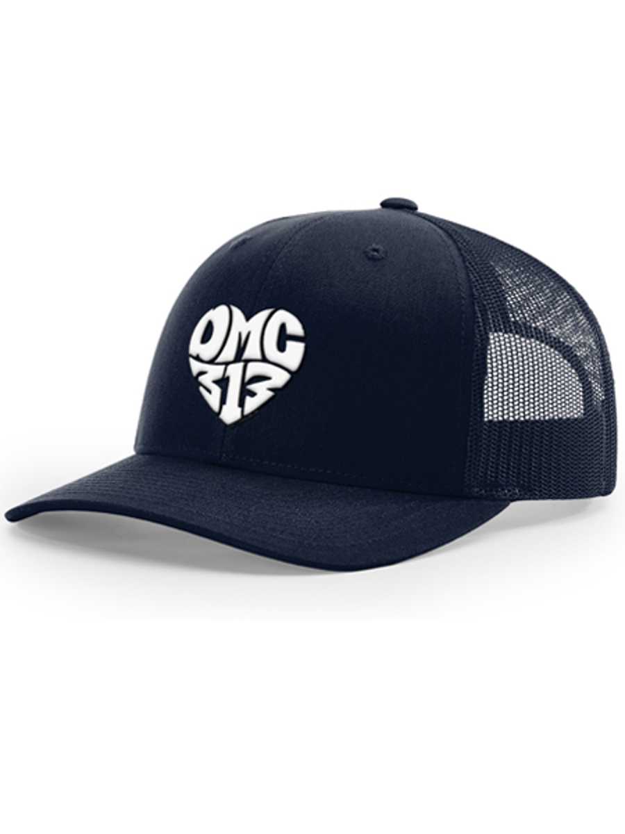 DMC 313 Love Snapback Trucker Hat - White / Navy Headwear