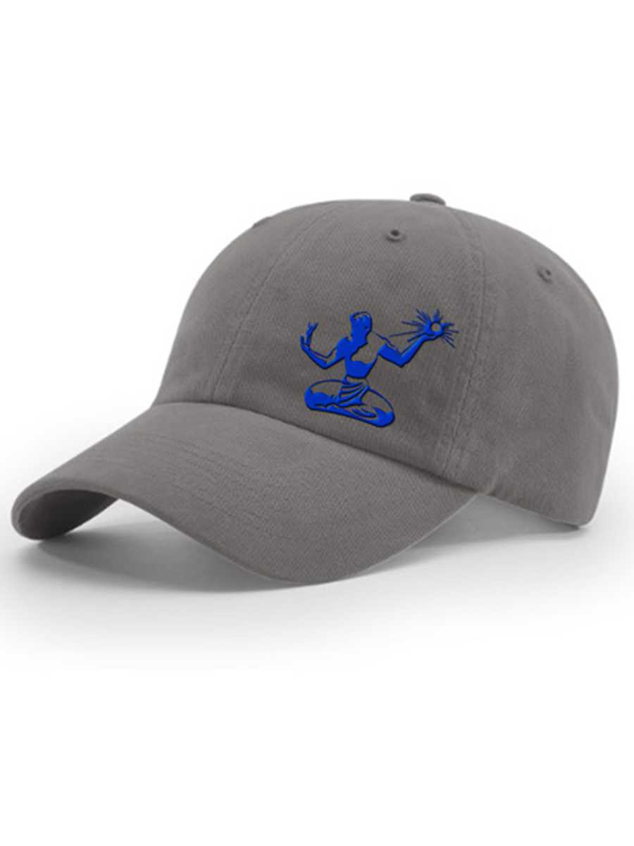 Spirit of Detroit Garment Washed Twill Hat - Gray Embroidered with Blue Headwear