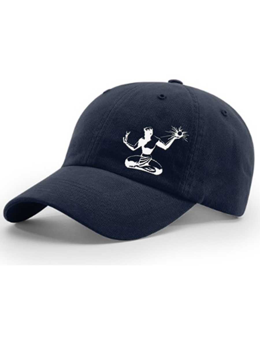 Spirit of Detroit Garment Washed Twill Hat - Navy Embroidered with White Headwear