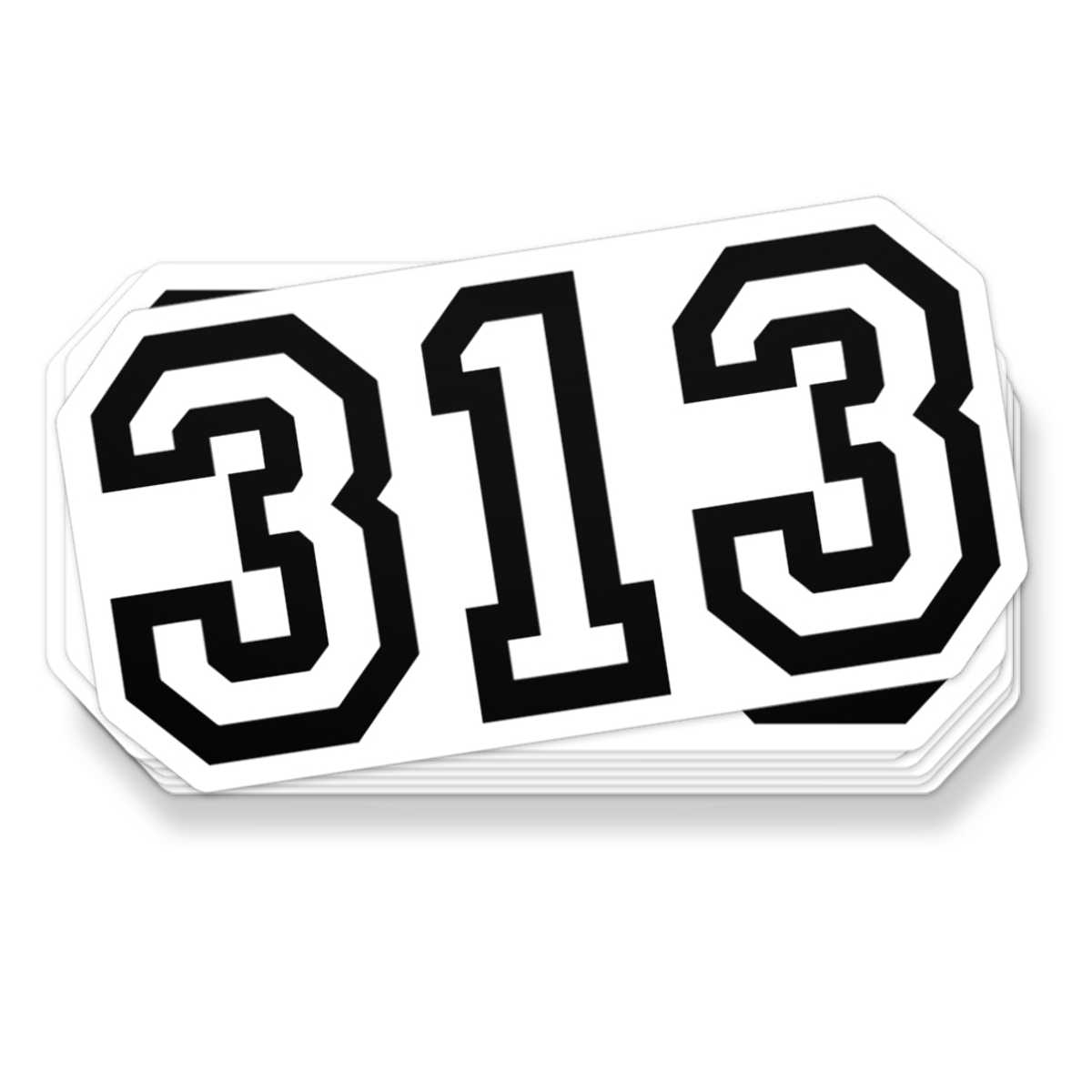 313 Sticker - Assorted Colors Stickers & Wall Art Sticker/Decal Black/White 