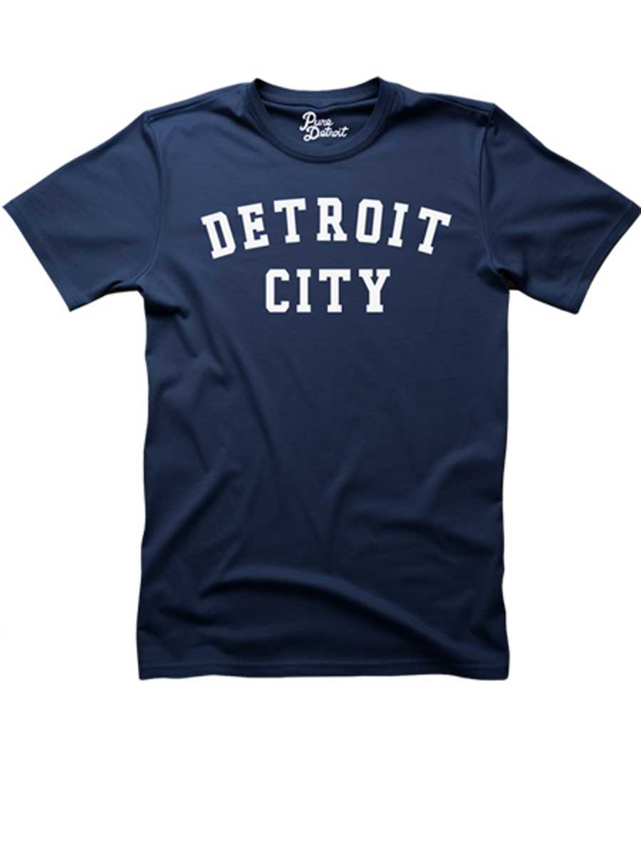 Detroit City Unisex T-shirt - White / Navy Clothing
