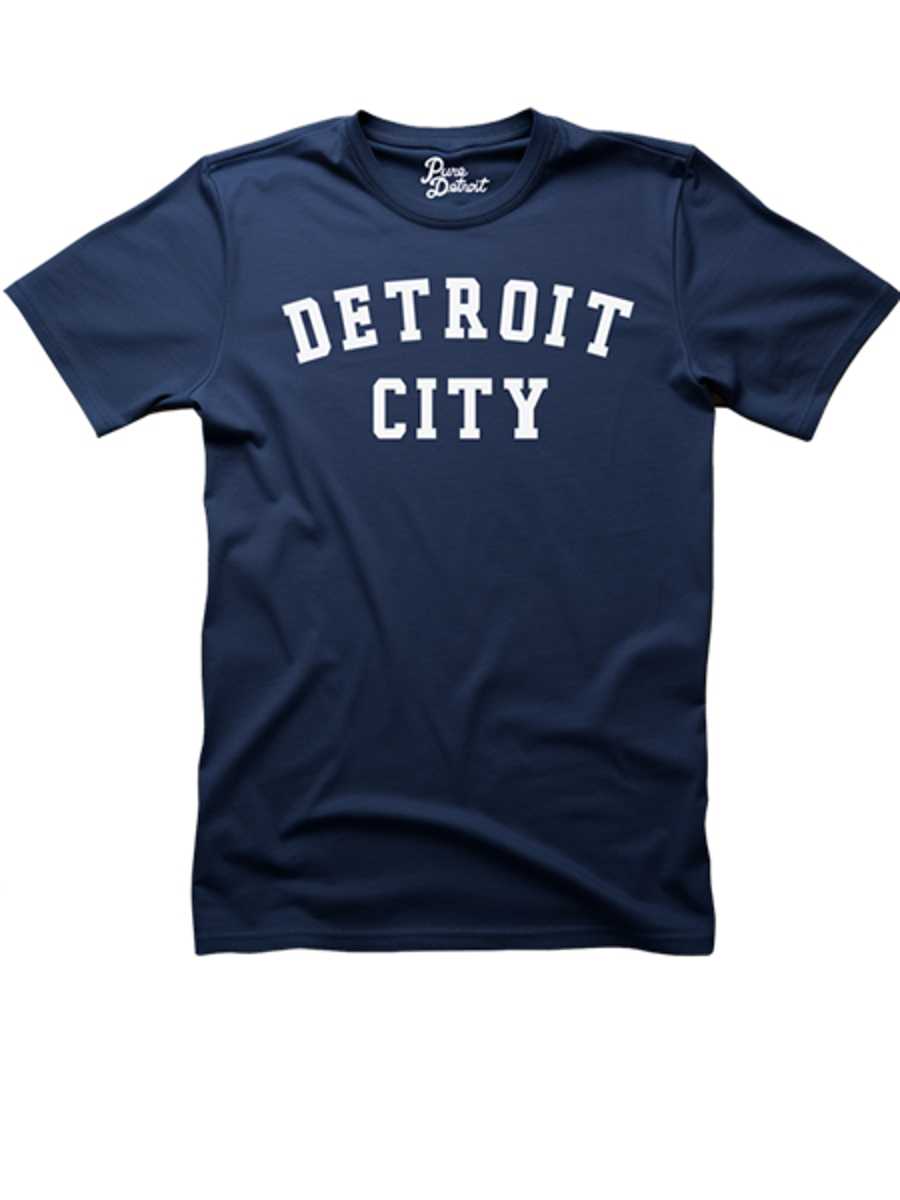 Detroit City Unisex T-shirt - White / Navy Clothing   