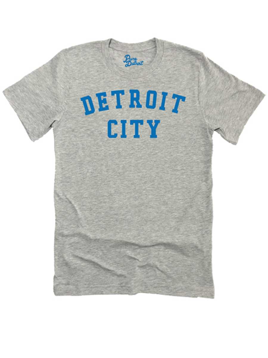 Detroit City Unisex T-shirt - Blue / Athletic Gray Clothing   