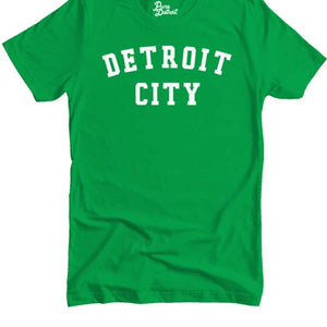 Detroit City Unisex T-shirt - White / Irish Green Clothing   