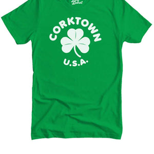 Corktown USA Unisex T-shirt - White / Irish Green Clothing   