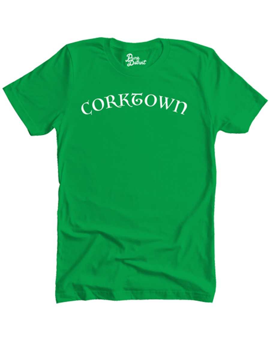Corktown Neighborhood Unisex T-shirt - White / Irish Green Clothing