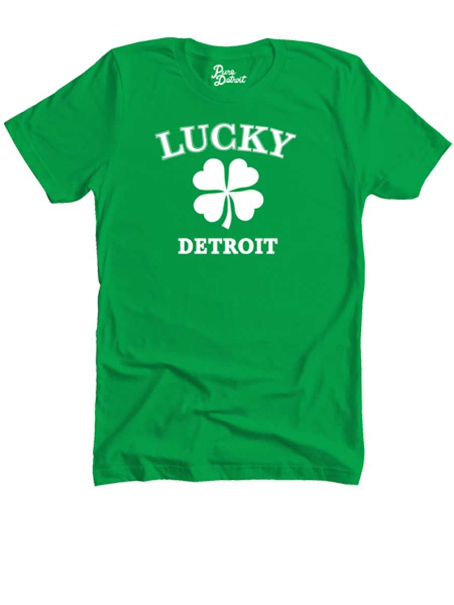 Lucky Detroit Unisex T-shirt - White / Irish Green Clothing