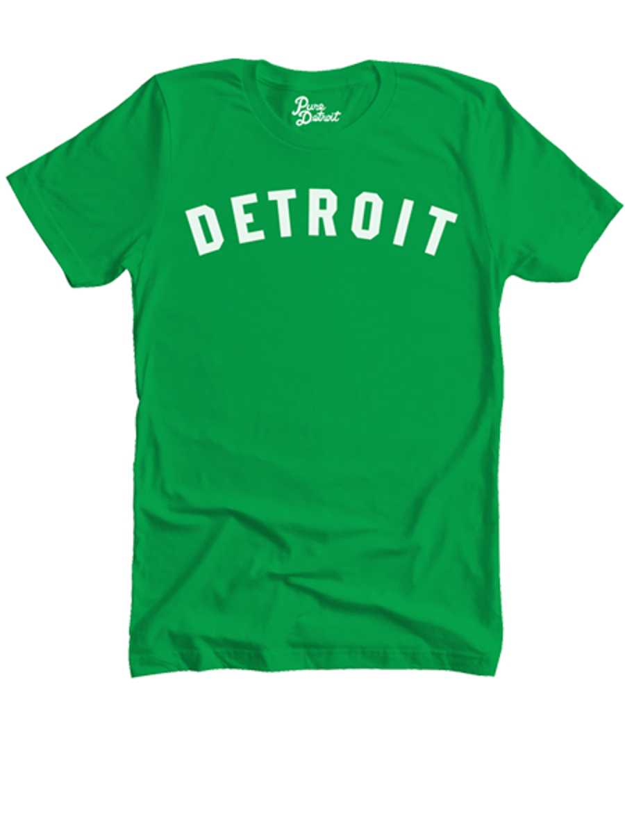 Detroit Classic Unisex T-shirt - White / Irish Green Clothing