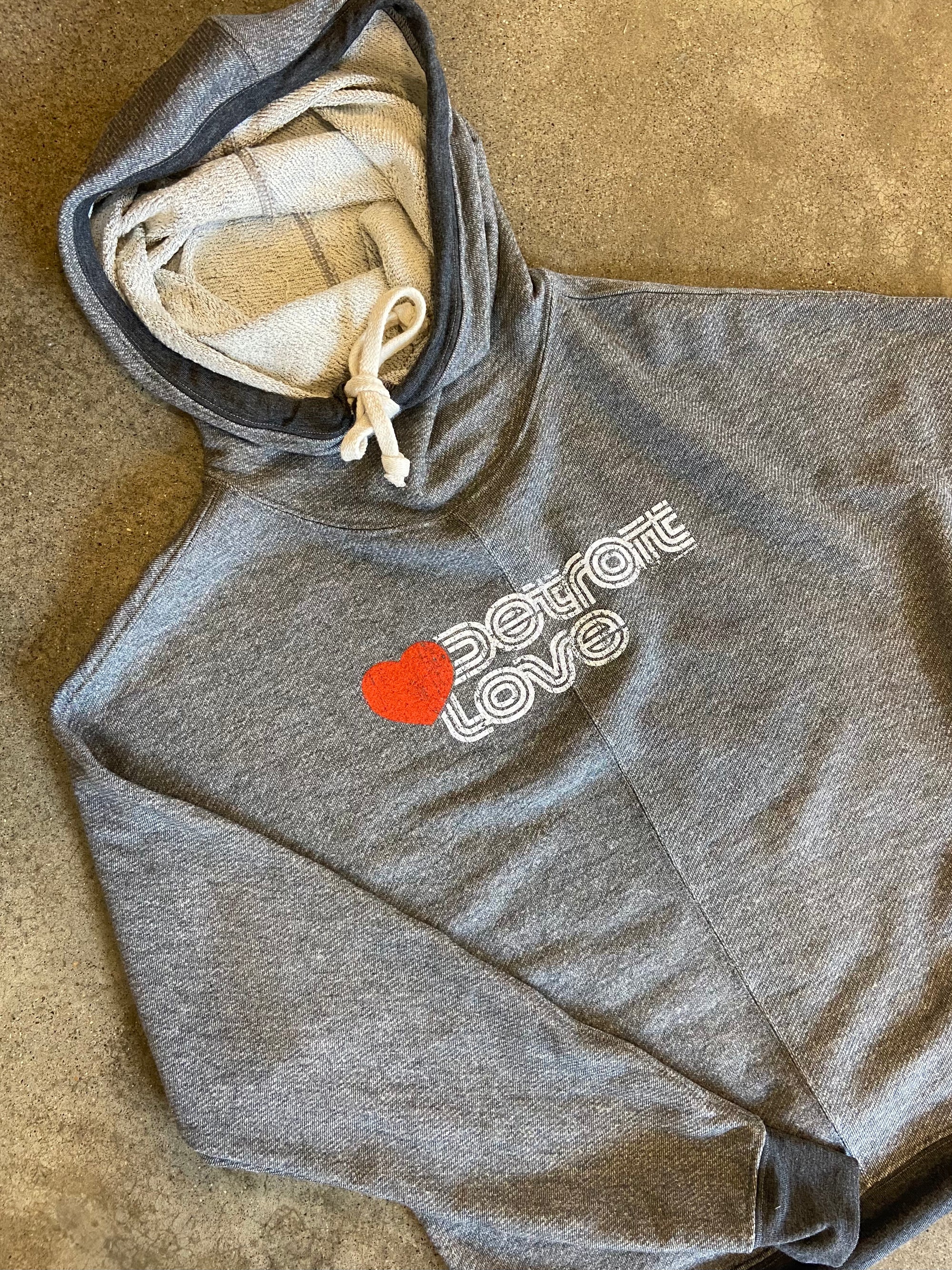 Detroit Love Terry Hooded Sweatshirt / Gray / Women's Women's Apparel