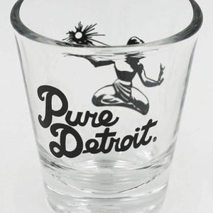 Pure Detroit 1.5 oz Shot Glass / Black glass   