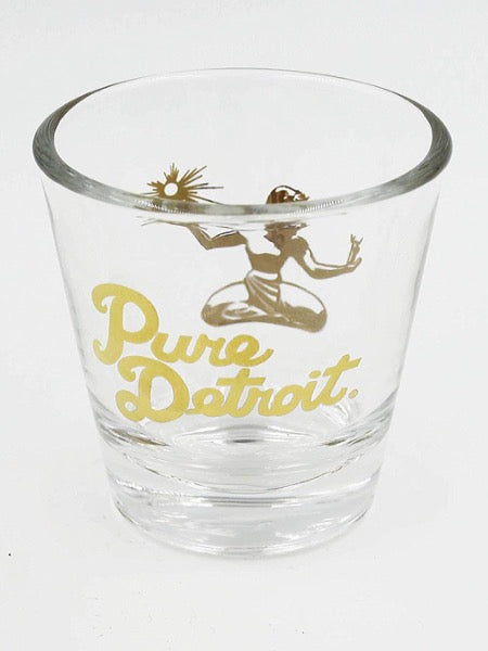 Pure Detroit 1.5 oz Shot Glass / Gold glass   