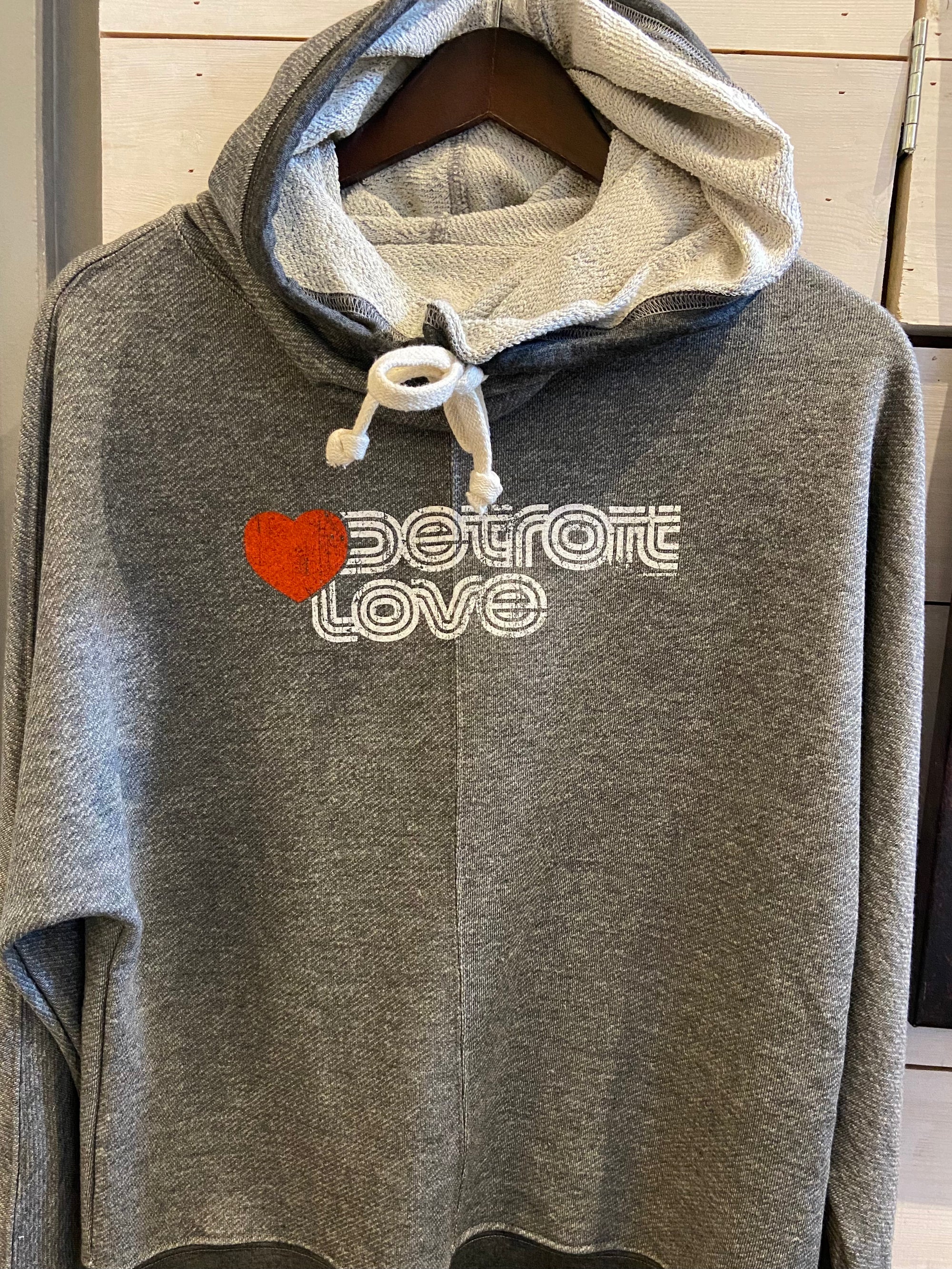 Detroit Love Terry Hooded Sweatshirt / Gray / Women's Women's Apparel