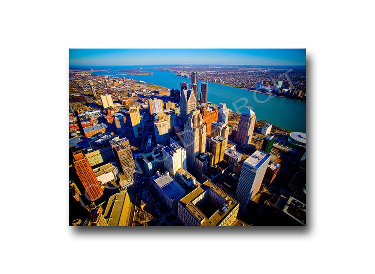 Detroit Aerial Skyline Luster or Canvas Print $35 - $430 Luster Prints and Canvas Prints