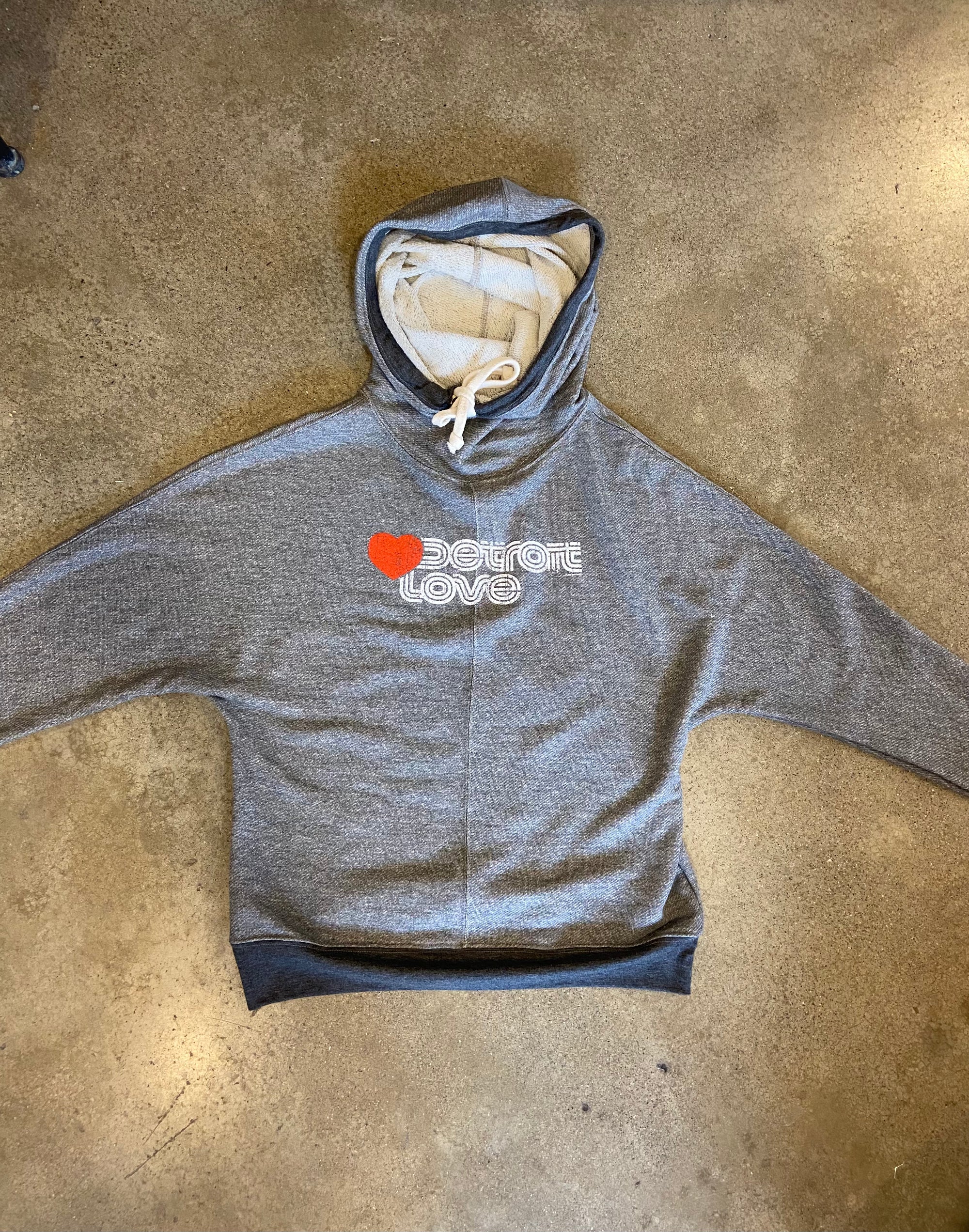 Detroit Love Terry Hooded Sweatshirt / Gray / Women's Women's Apparel
