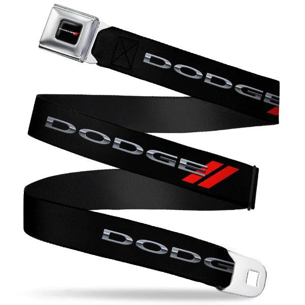 Dodge Seatbelt Belt / Color Logo + Black + Red Dodge Webbing Belts