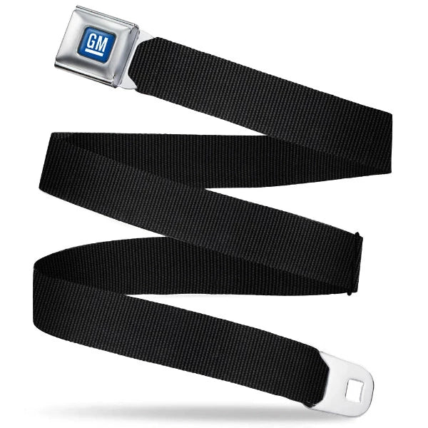 GM Seatbelt Belt / Blue Logo + Black Webbing Belts